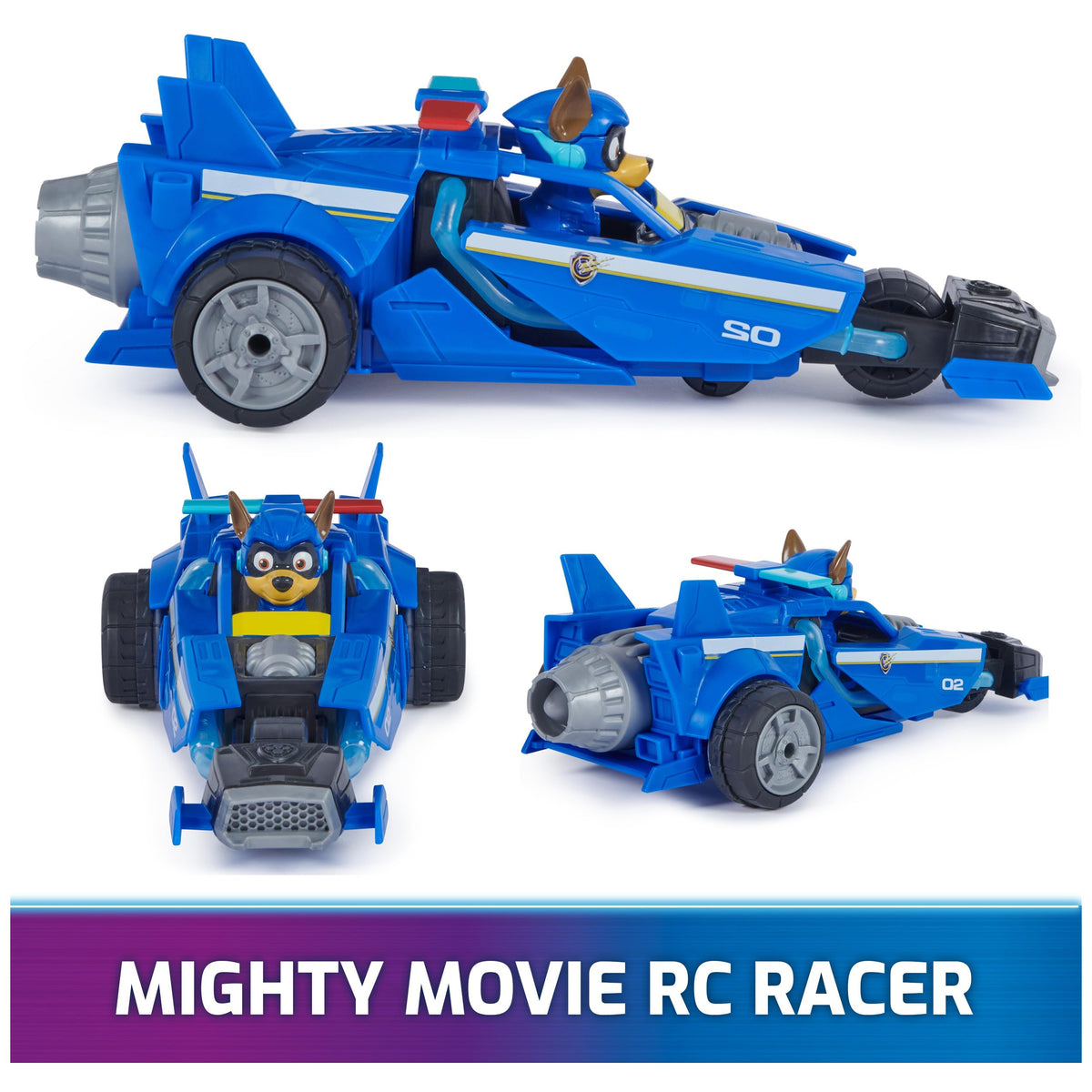 PAW Patrol Mighty Movie RC Car Chase side view highlighting details