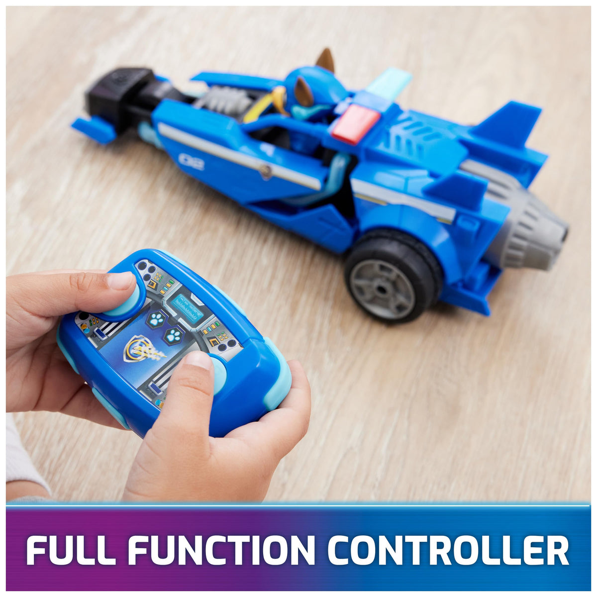 PAW Patrol Mighty Movie RC Car remote controller enabling easy two button control