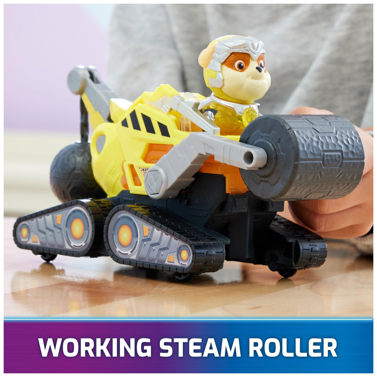 Paw Patrol Mighty Movie seat clip activates illumination during missions.