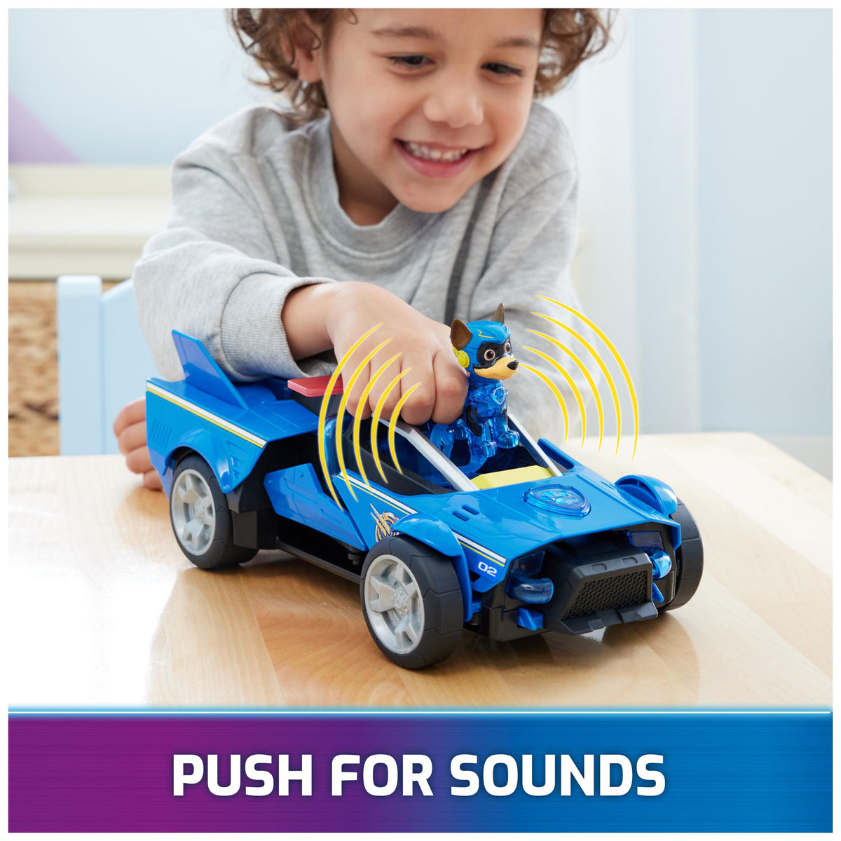 Paw Patrol Mighty Transforming Cruiser lights and sounds in action for enhanced play
