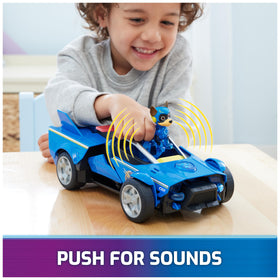 Paw Patrol Mighty Transforming Cruiser lights and sounds in action for enhanced play