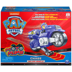 Chase figure wearing motorcycle jacket and helmet ready to clip into the seat