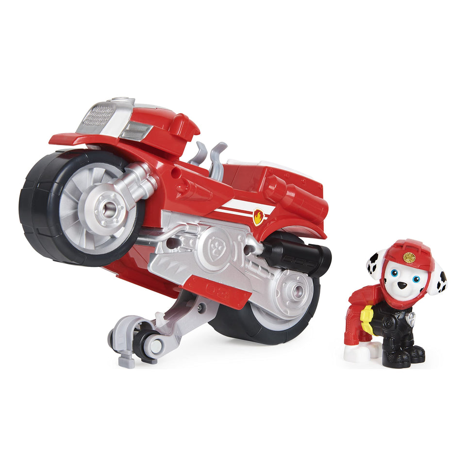 PAW Patrol Moto Pups Marshall deluxe vehicle with pull-back wheelie for fast pretend rescues