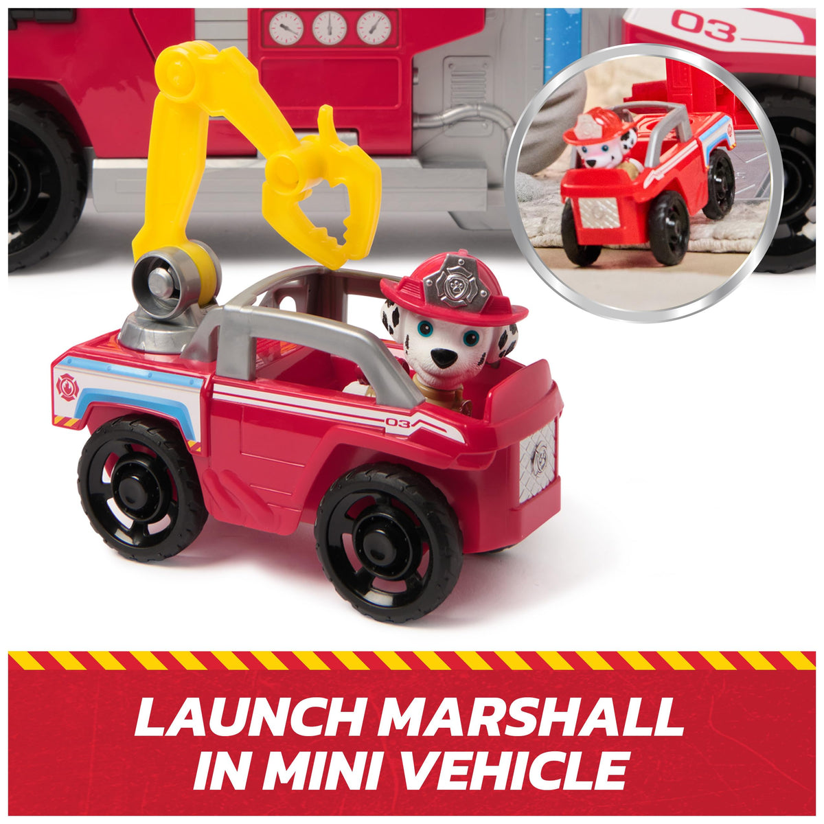 Open truck walls reveal platform and rescue arm for versatile setups.
