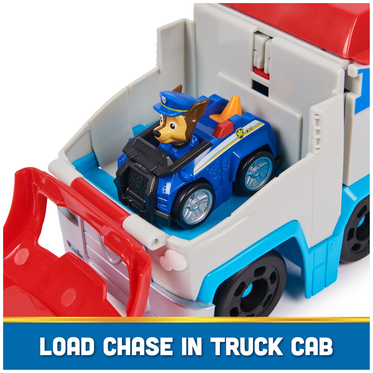 PAW Patrol Chase on cab image highlighting transformation and launch action