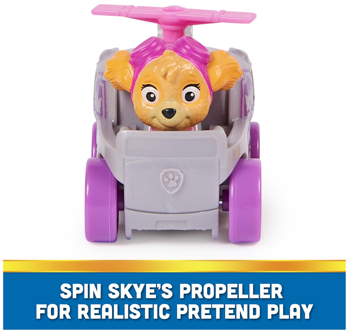 PAW Patrol Pup Squad Racer Rubble car for kids, ideal for construction-themed storytelling.
