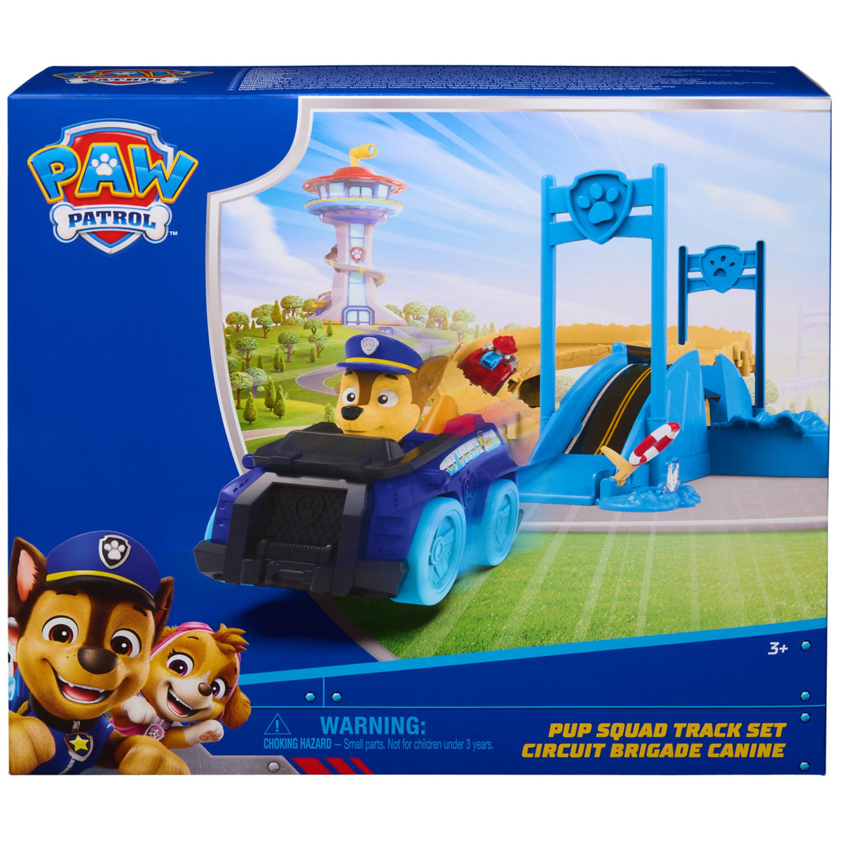 Ideal gift-ready PAW Patrol Pup Squad track set for birthdays or holidays.