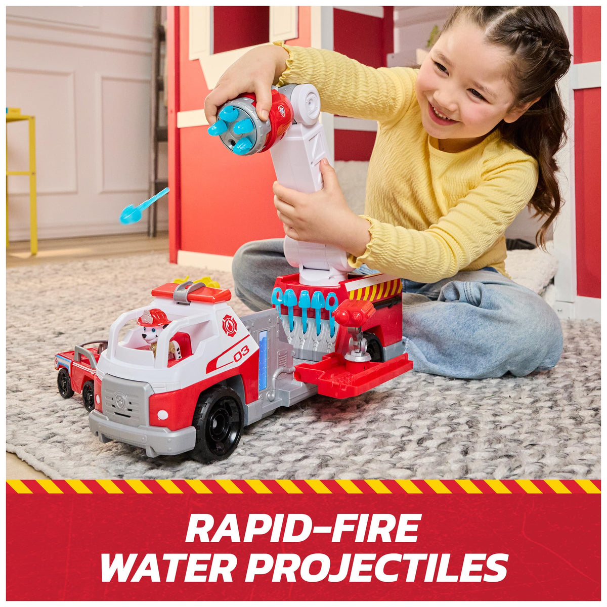 Quick-fire projectile launcher lets kids fire ten projectiles for action-packed missions.