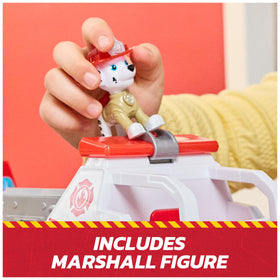 Rear bucket stores Marshall for quick drop-in action during play.