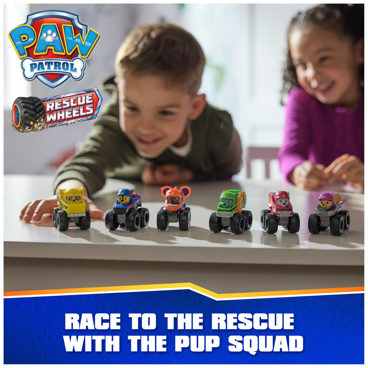 PAW Patrol Rescue Wheels Marshall side view racer, bright colors support active play.