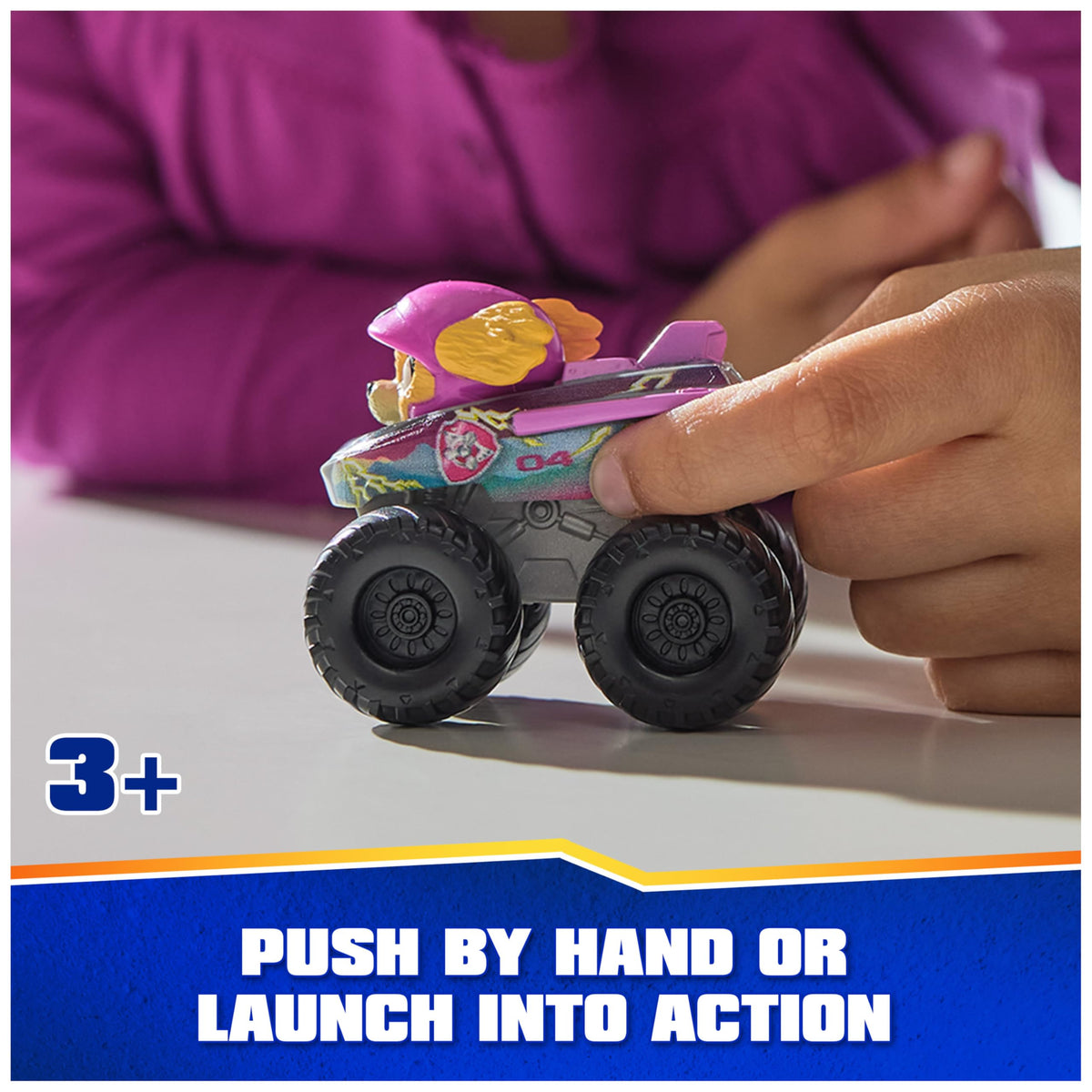 PAW Patrol Rescue Wheels Skye action shot, encourages imaginative adventures.