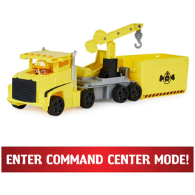 PAW Patrol Rubble trailer in Command Center mode with crane and storage bin