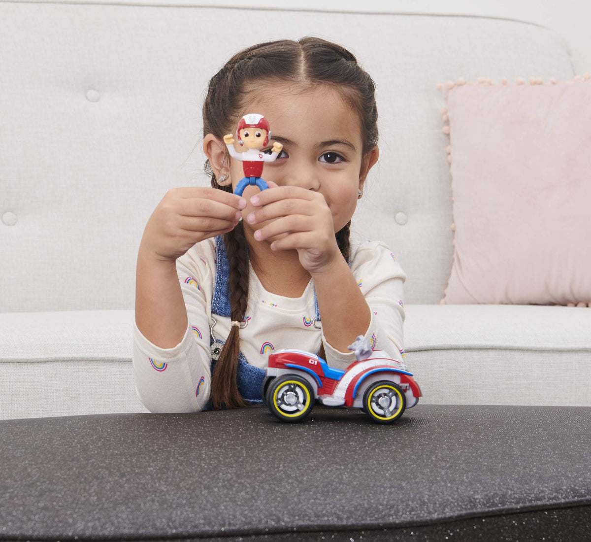 PAW Patrol Ryder figure in driver seat enables interactive storytelling.