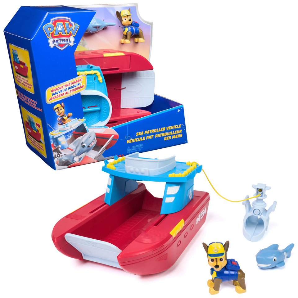 PAW Patrol Sea Patroller front view in sea mode supports imaginative ocean rescues.