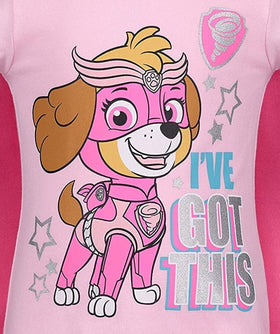 Paw Patrol Skye gold-metallic-ink graphic adds a sparkling touch.