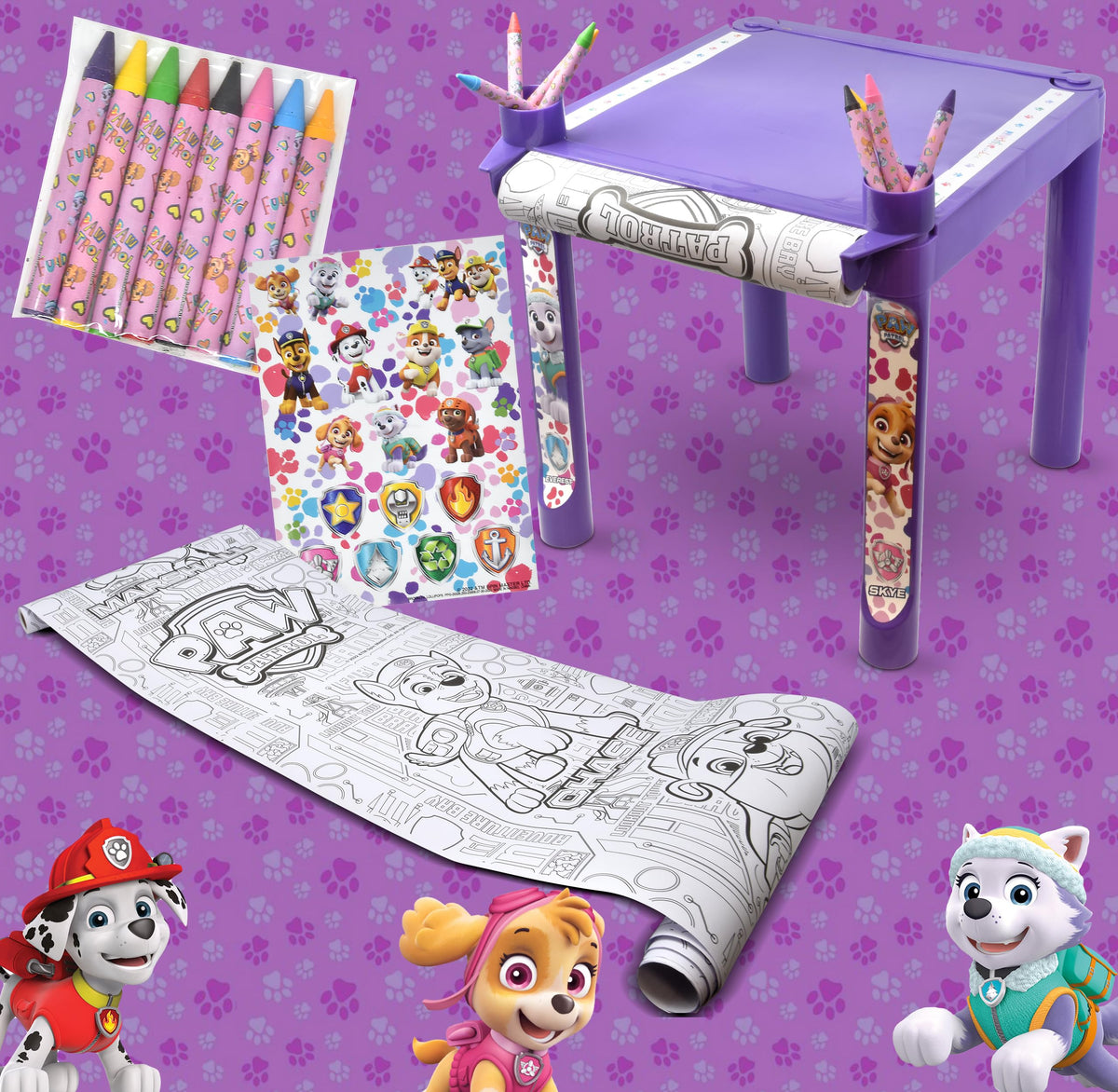 Paw Patrol lightweight table in assembled form for easy storage