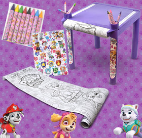 Paw Patrol lightweight table in assembled form for easy storage