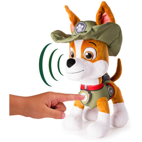 12-inch Tracker plush in an action pose for storytelling