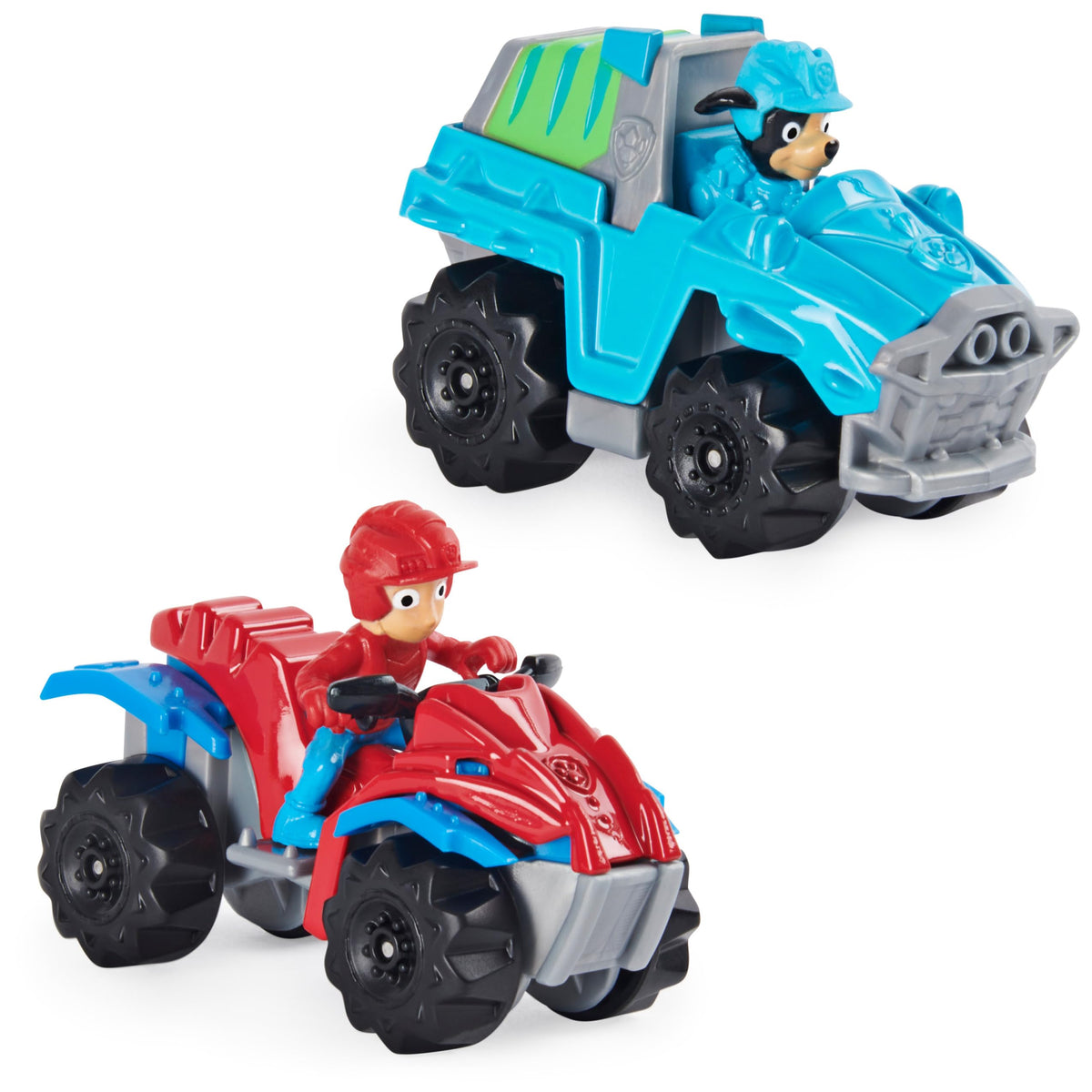 Pup-in-vehicle figure design adds charm and wind-flutter visual during play.