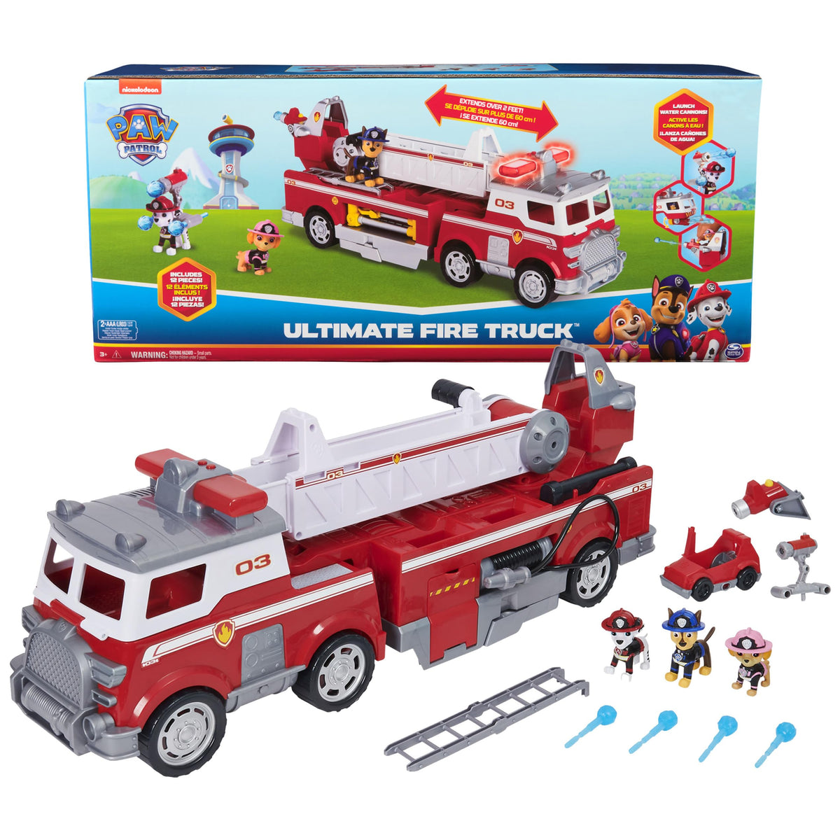PAW Patrol Ultimate Rescue Fire Truck with ladder for imaginative rescue play