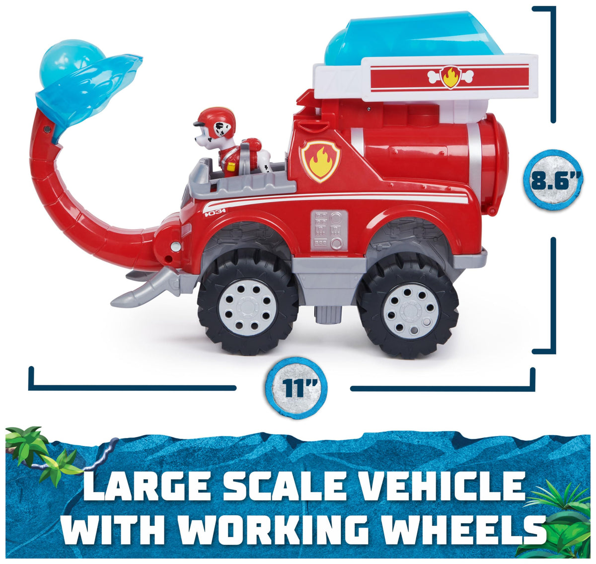 Paw Patrol wheels and tusks enable sturdy jungle rescues