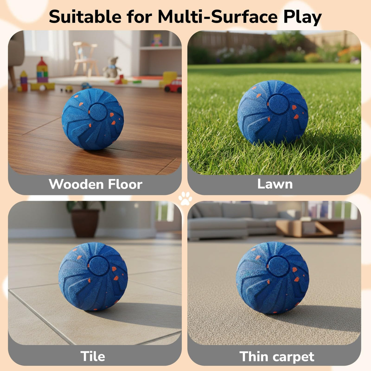 PAWLEXA ball's 5-minute oscillation supports steady indoor activity.