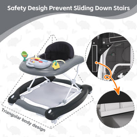 Three-height Pawtong walker adapts to growing baby for comfortable seating