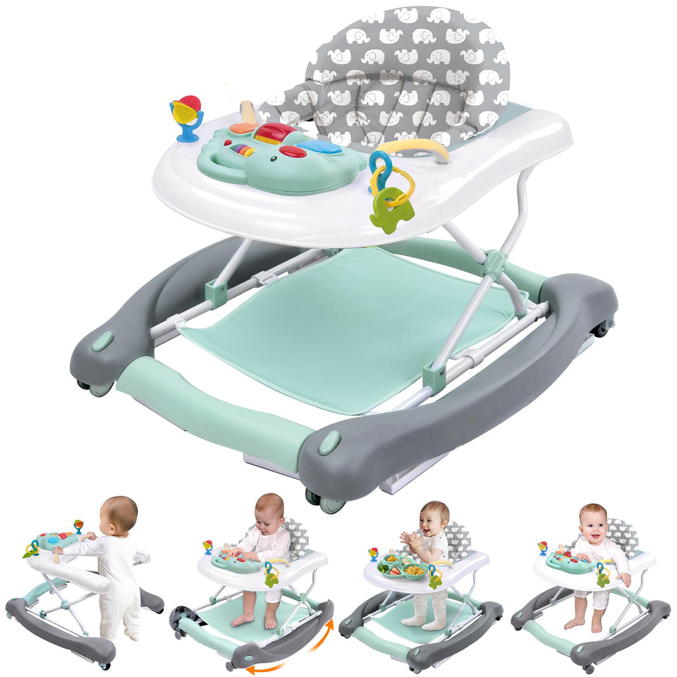 Pawtong foldable walker in rocker mode encourages safe, versatile play for infants.