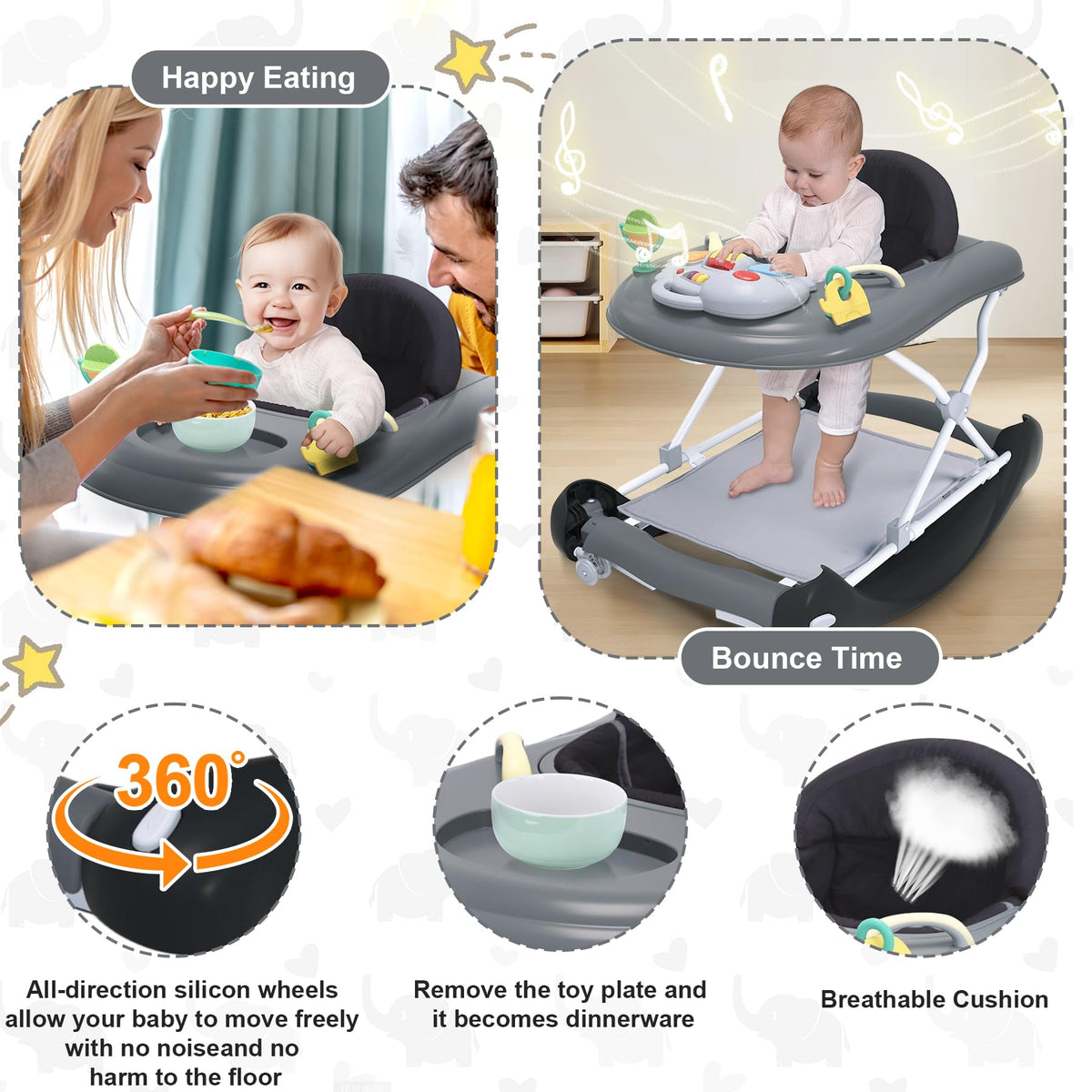 Compact folded Pawtong walker saves space for small rooms and trips