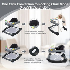 Pawtong 5-in-1 walker in push mode enables independent exploration around the room