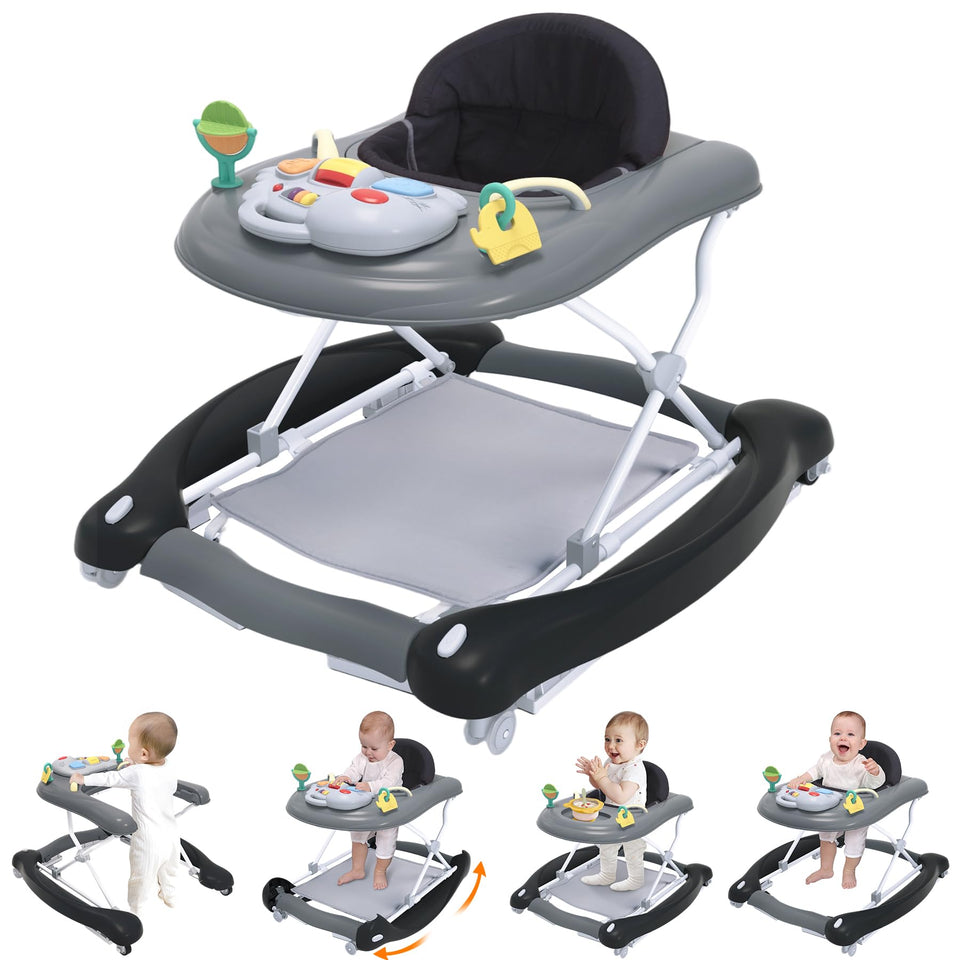 Pawtong foldable 5-in-1 walker in rocker mode supports gentle play and early movement