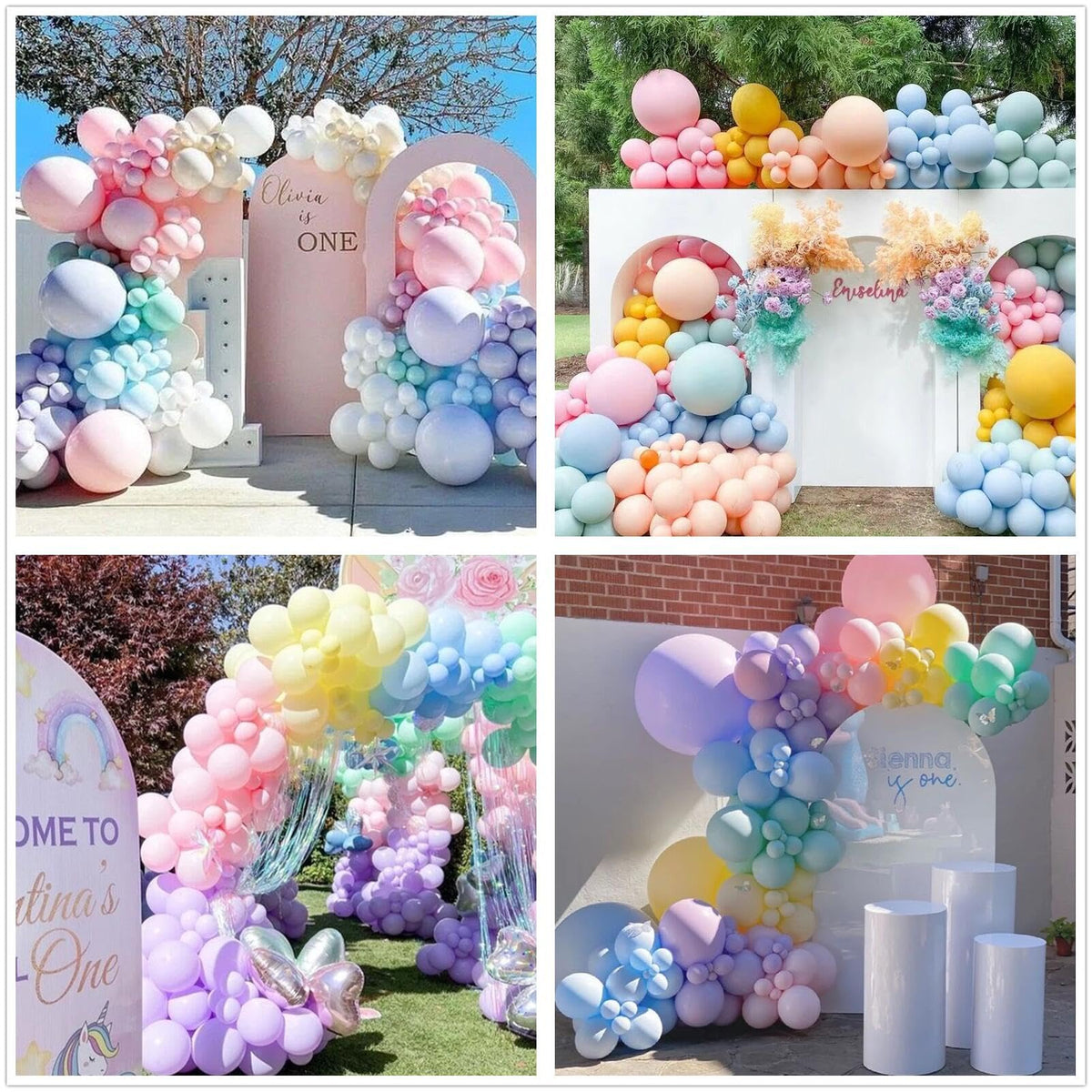 PAXILE balloon decoration strip keeps arch holes aligned for a neat look.