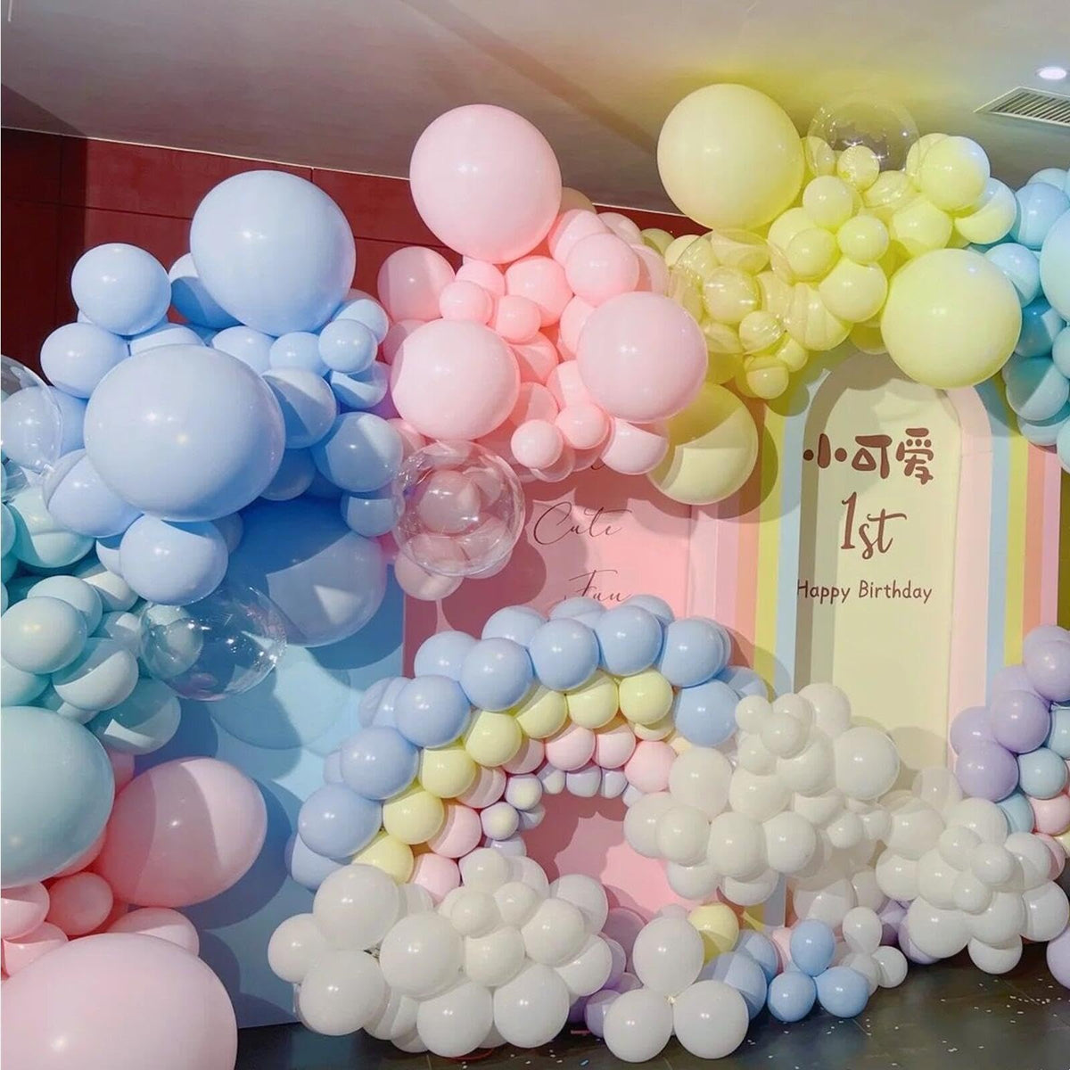 PAXILE ribbon roll provides finishing touches to pastel arches.