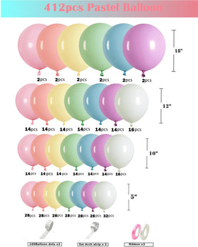 PAXILE pastel balloons 12-inch create elegant baby shower backdrops.