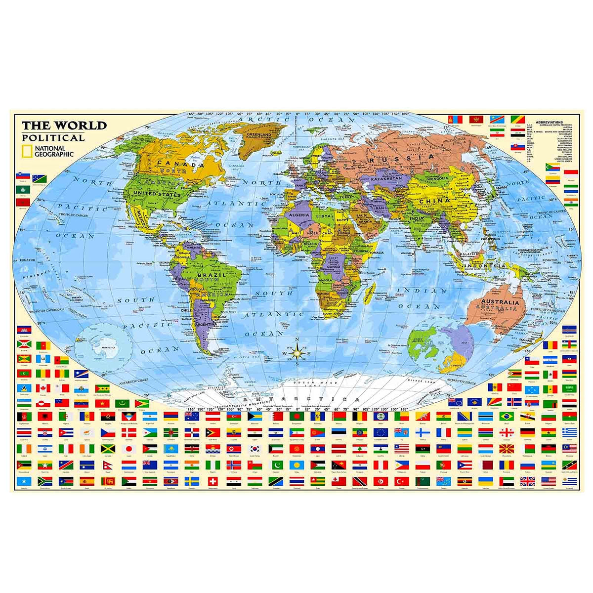 PAYOHTO political world map puzzle assembled view highlights countries for learning and decoration.