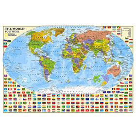 PAYOHTO political world map puzzle assembled view highlights countries for learning and decoration.