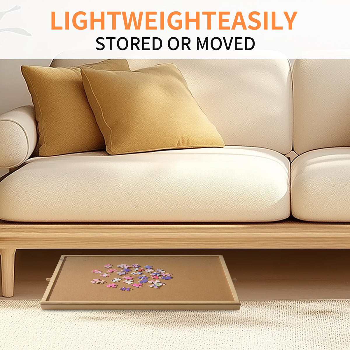 PAZIONMI small puzzle board supports mid-sized puzzles (100–300 pieces) for focused sessions.