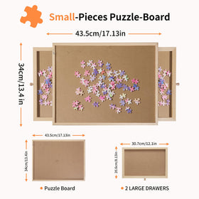 PAZIONMI small puzzle board two drawers for organized sorting by color or theme.