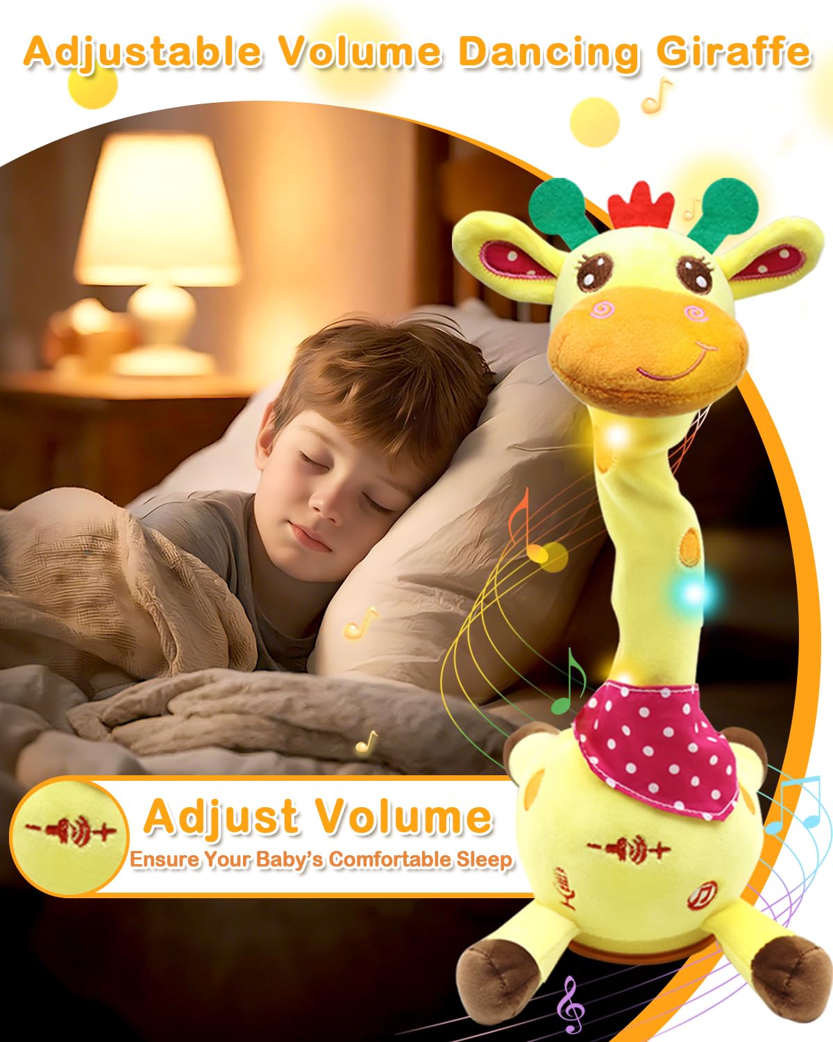 Pbooo giraffe toy recording button ready for personalized lullabies and messages