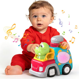 P&C Dinosaur Truck back buttons invite independent play and learning.