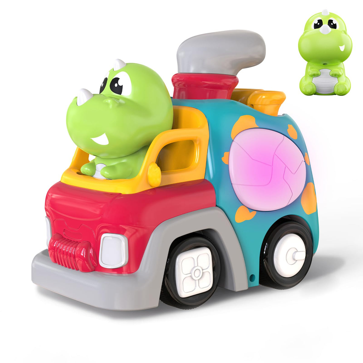 P&C Dinosaur Truck color egg light demonstrates color recognition with sound cues.