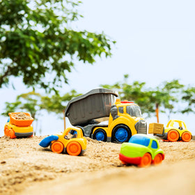 P&C small bulldozer toy supports hand-eye coordination in sandbox adventures