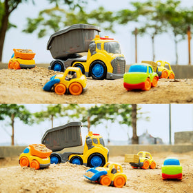 P&C small forklift toy boosts fine motor skills during pretend site tasks