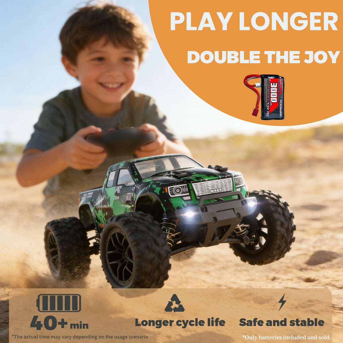 Compact 70x38x18mm battery fits tight spaces in RC models