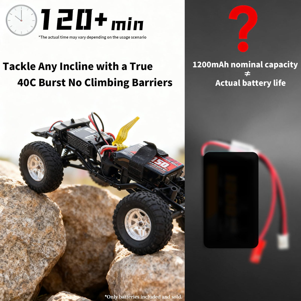 PCEONAMP SCX24 battery with PH2.0 connector enables quick plug-in