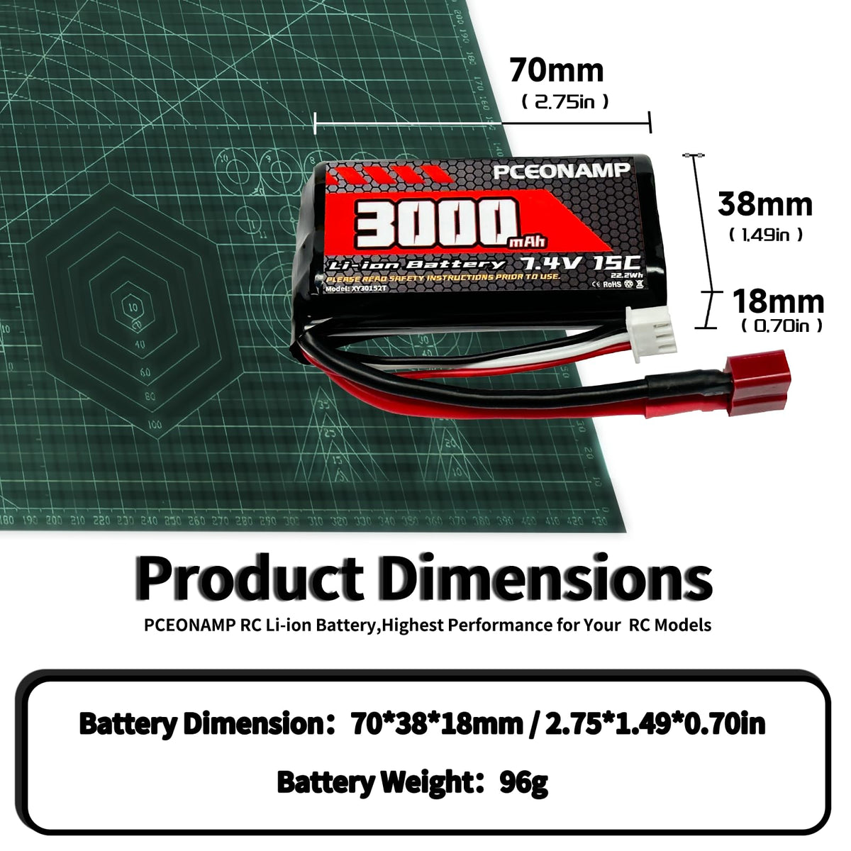 Two USB chargers included with PCEONAMP battery pack