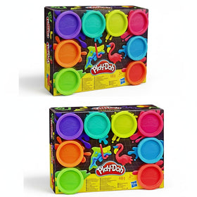 PD Play-Doh Neon 8-pack box shows vibrant colors for creative playtime.