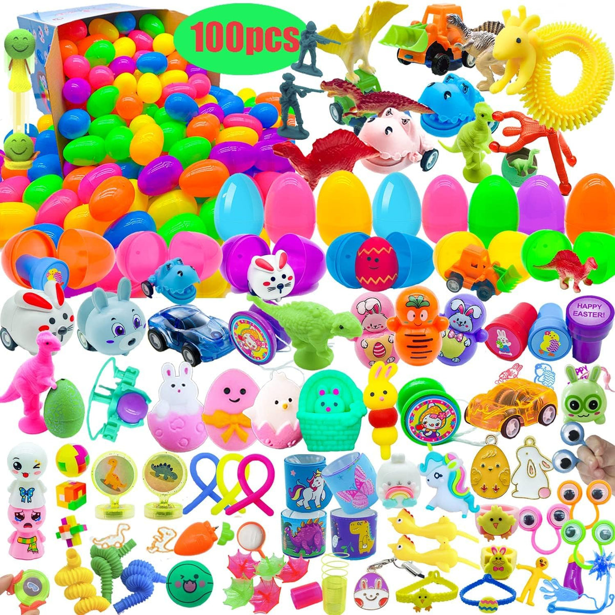PDFVS Easter eggs 100-pcs pack in vibrant colors for easy egg hunts