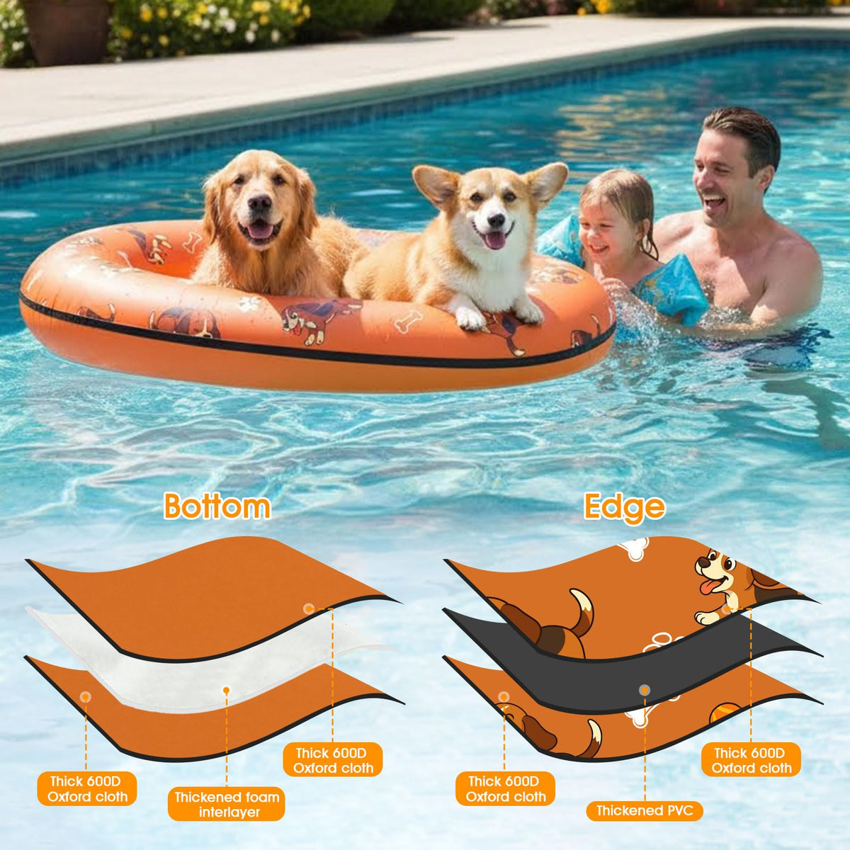 Pdpdoc float demonstrates water circulation to help dogs stay cool