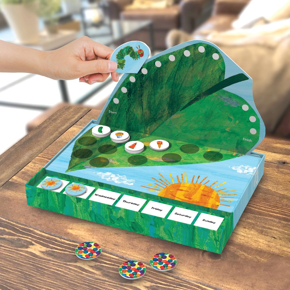 Peaceable Kingdom 3-D leaf board adds tactile depth to family play.